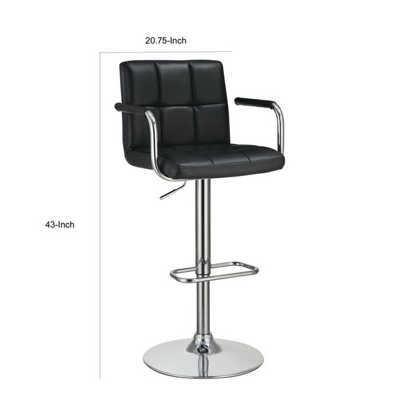 Benzara BM69390 Swiveling Bar Stool  Black