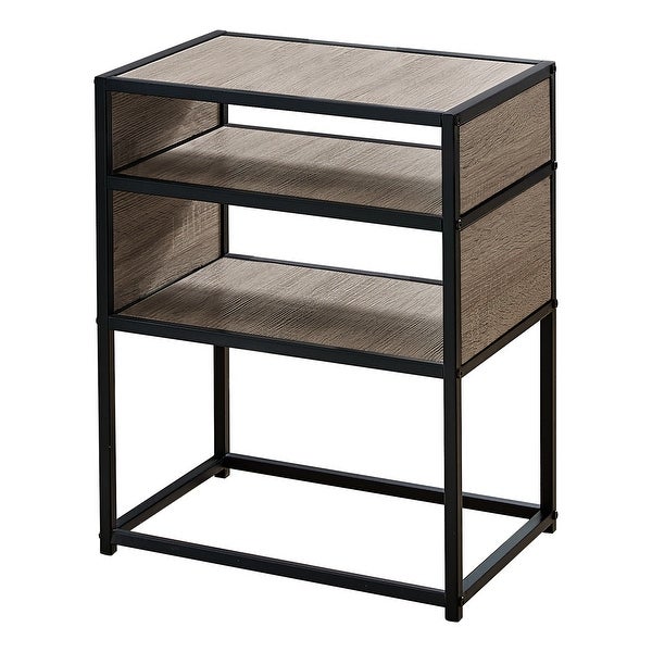 Dark Taupe 22-inch Wood-look Finish 3-Tier Accent Table