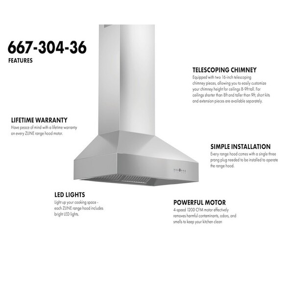 ZLINE Convertible Outdoor Wall Mount Range Hood in Stainless Steel