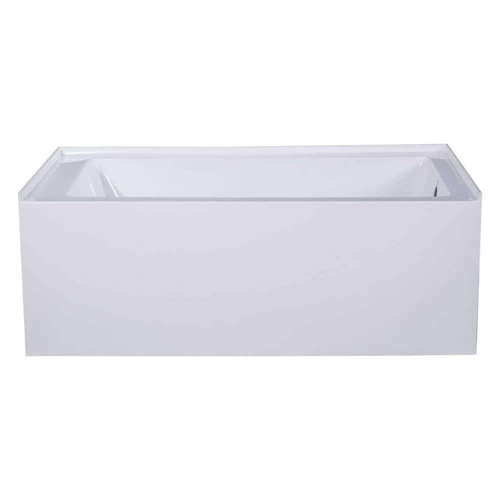 FINE FIXTURES 60 in x 32 in Acrylic Right Drain Rectangular Apron Front NonWhirlpool Bathtub in White