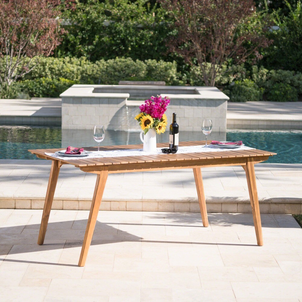 Taiga Outdoor 69 inch Rectangle Wood Dining Table by Christopher Knight Home   68.50\