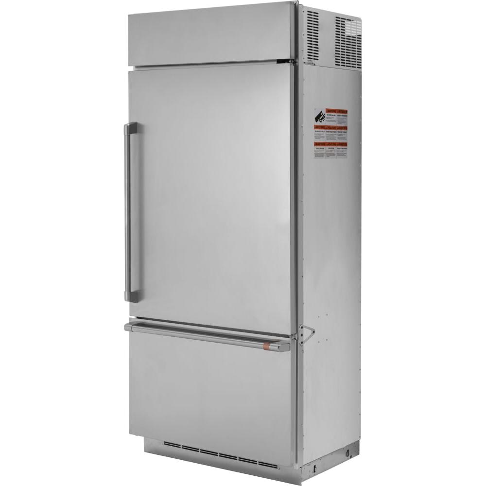 Café 36-inch, 21.3 cu.ft. Built-in Bottom Freezer Refrigerator with Wi-Fi Connect CDB36RP2PS1