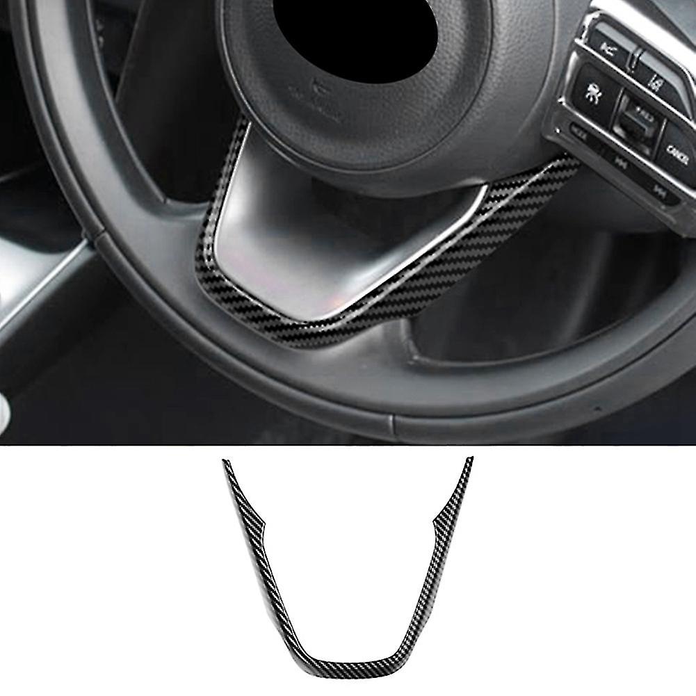 Car Carbon Fiber V-style Steering Wheel Panel Cover Trim Decoration Frame Sticker For Aqua Yaris Si