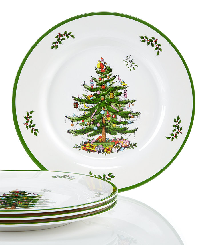 Spode Christmas Tree Melamine Dinner Plate Set of 4