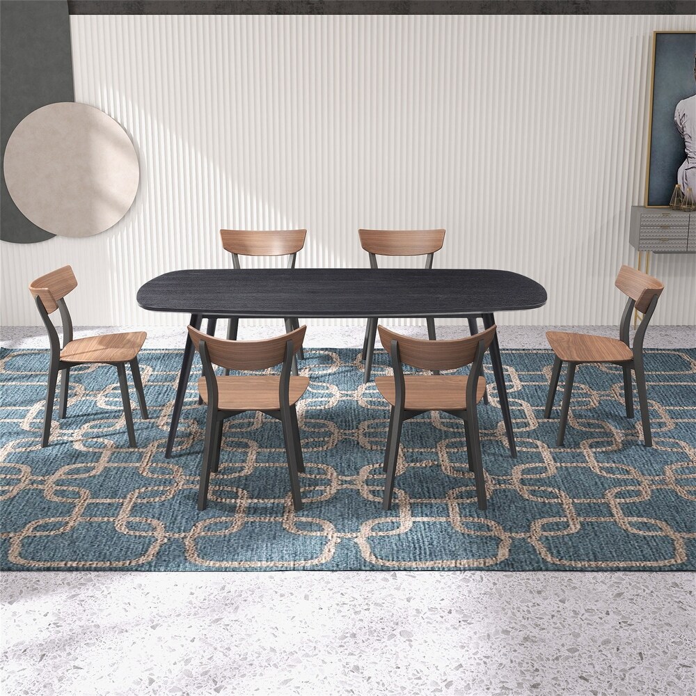 86.61 Inch Modern Mid Century Rectangular Dining Table