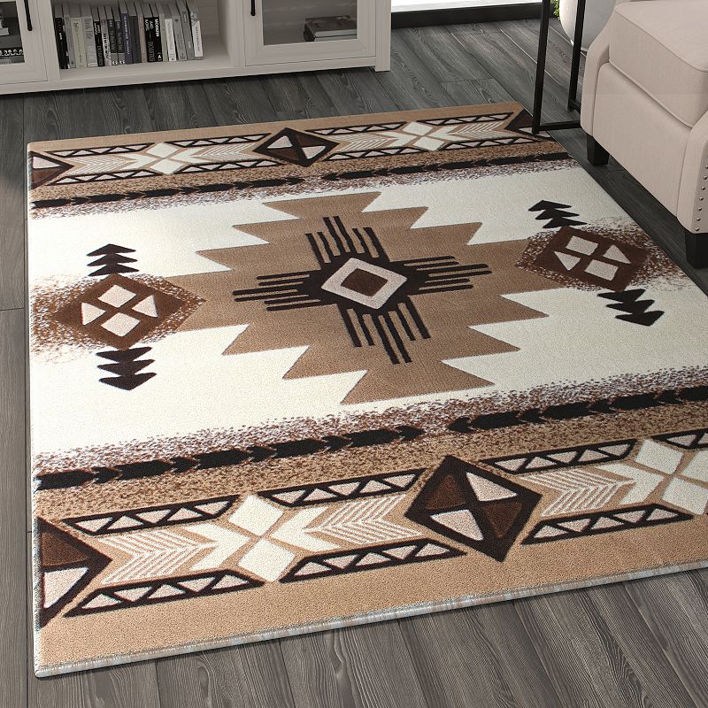 Masada Rugs Masada Rugs 5'x7' Southwest Native American Area Rug - Design C318 Ivory