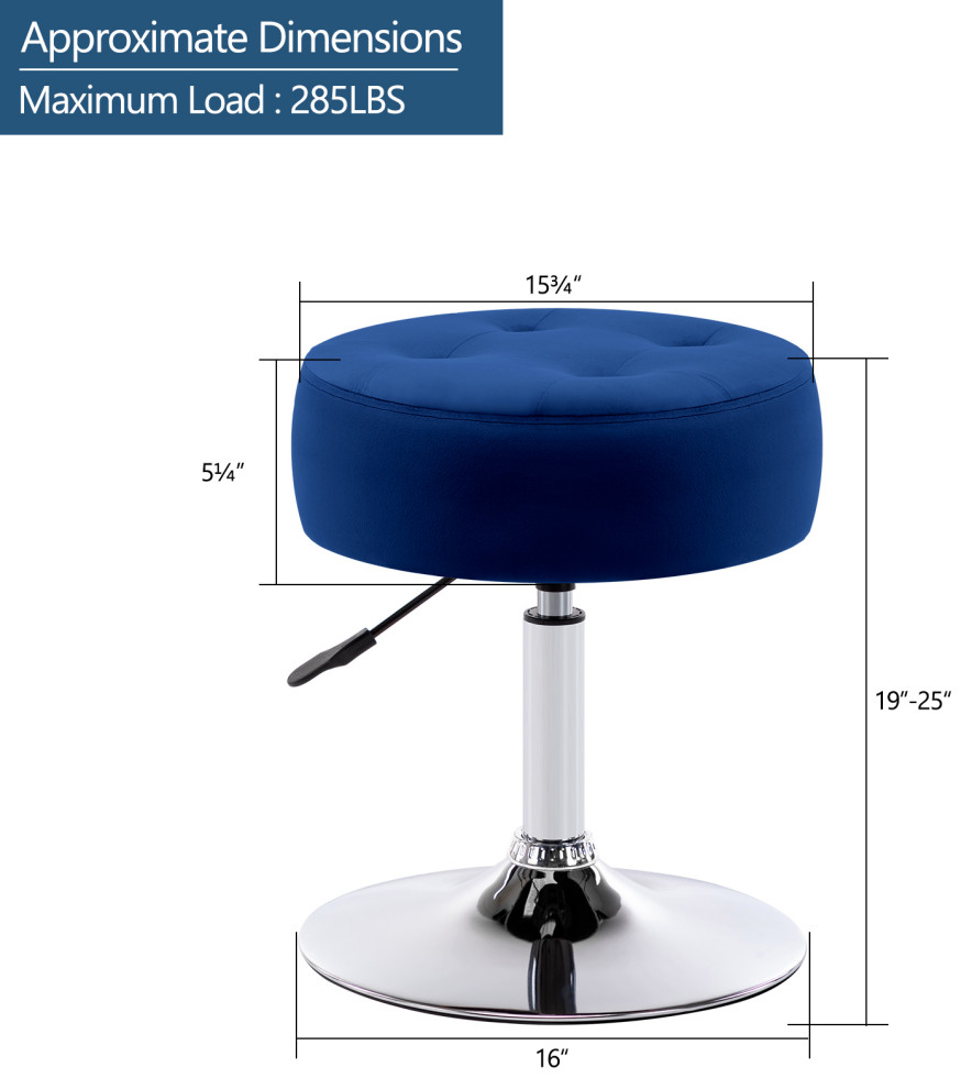 Round Swivel Velvet Vanity Stool   Contemporary   Vanity Stools And Benches   by Duhome inc  Houzz