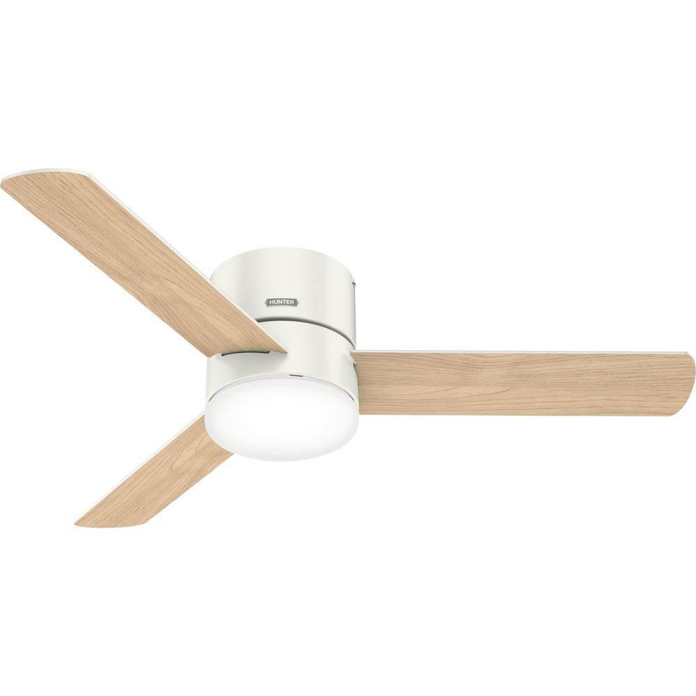 Hunter Minimus 52 in. Integrated LED Indoor Fresh White Ceiling Fan with Remote and Light Kit 51433