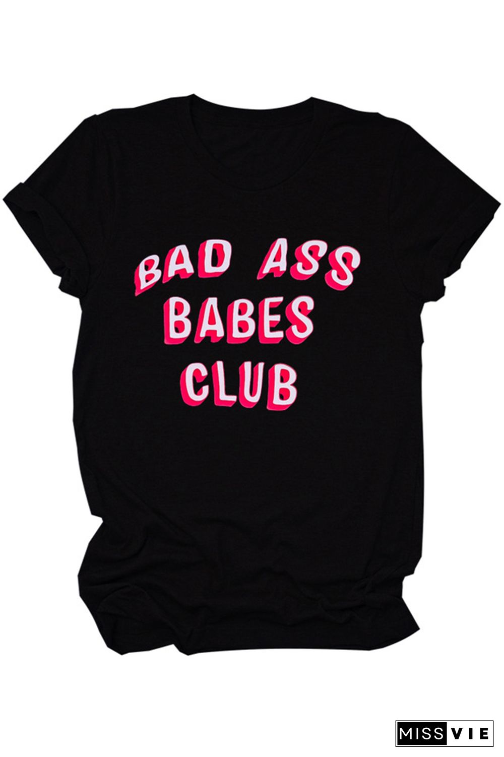 BAD ASS BABES CLUB Print Graphic Tees for Women Wholesale Short Sleeve T shirts Top