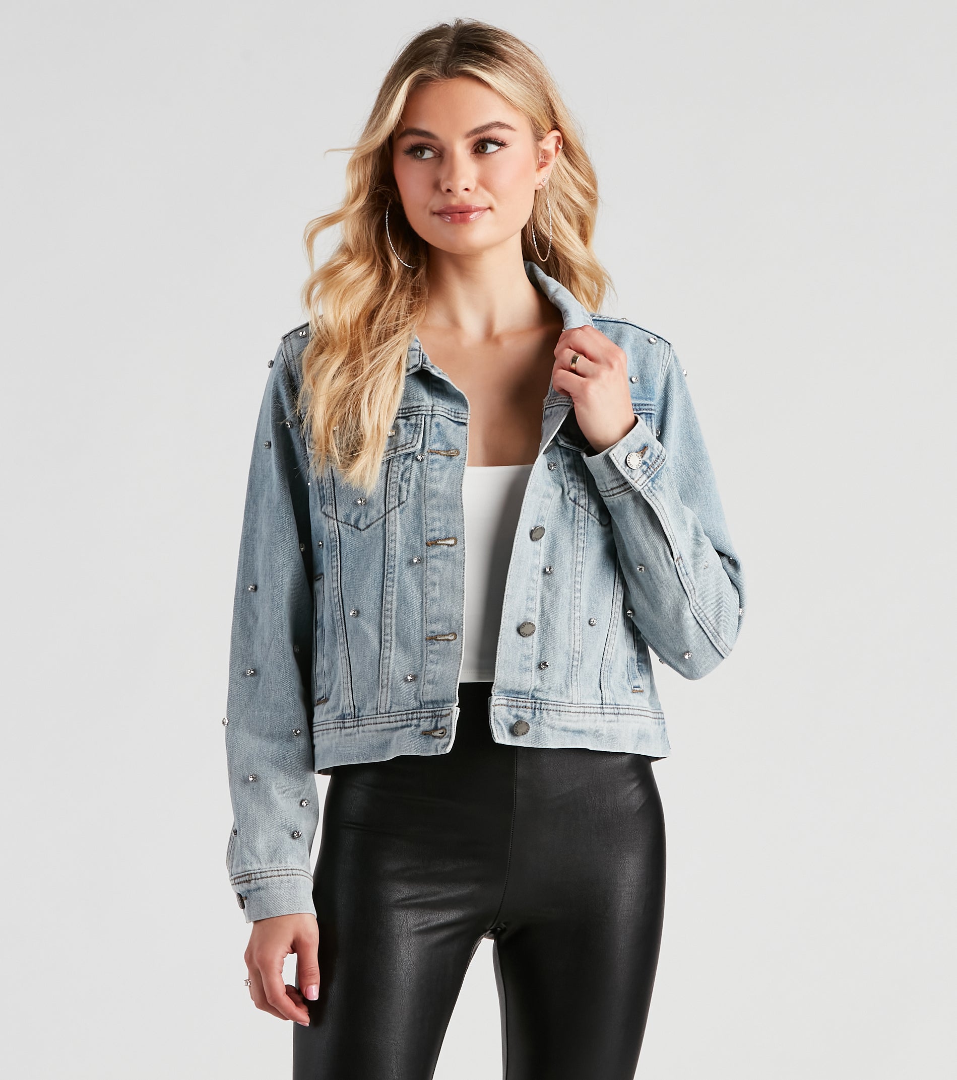 Casual Glam Rhinestone Denim Jacket