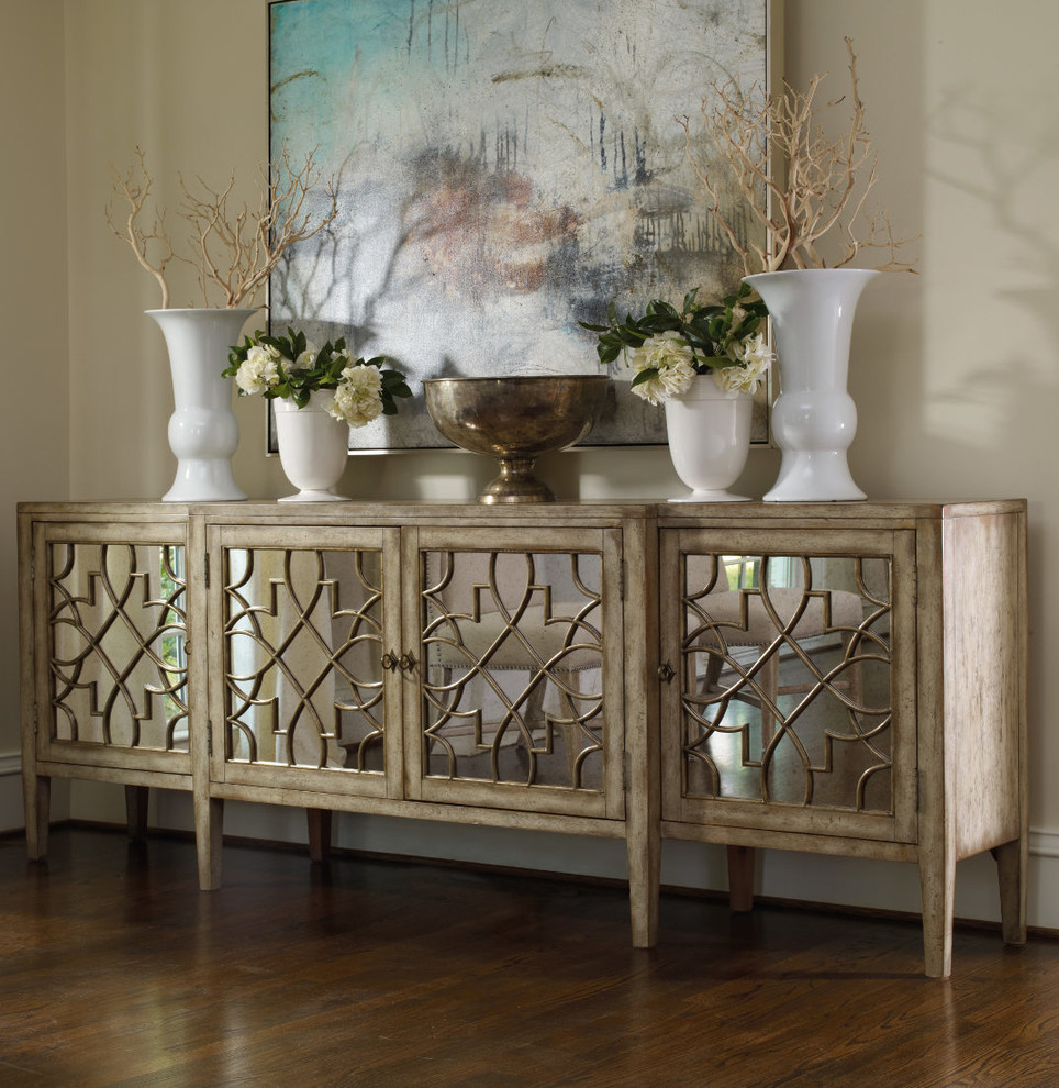 Haven Four Door Mirrored Chest   Transitional   Accent Chests And Cabinets   by Unlimited Furniture Group  Houzz