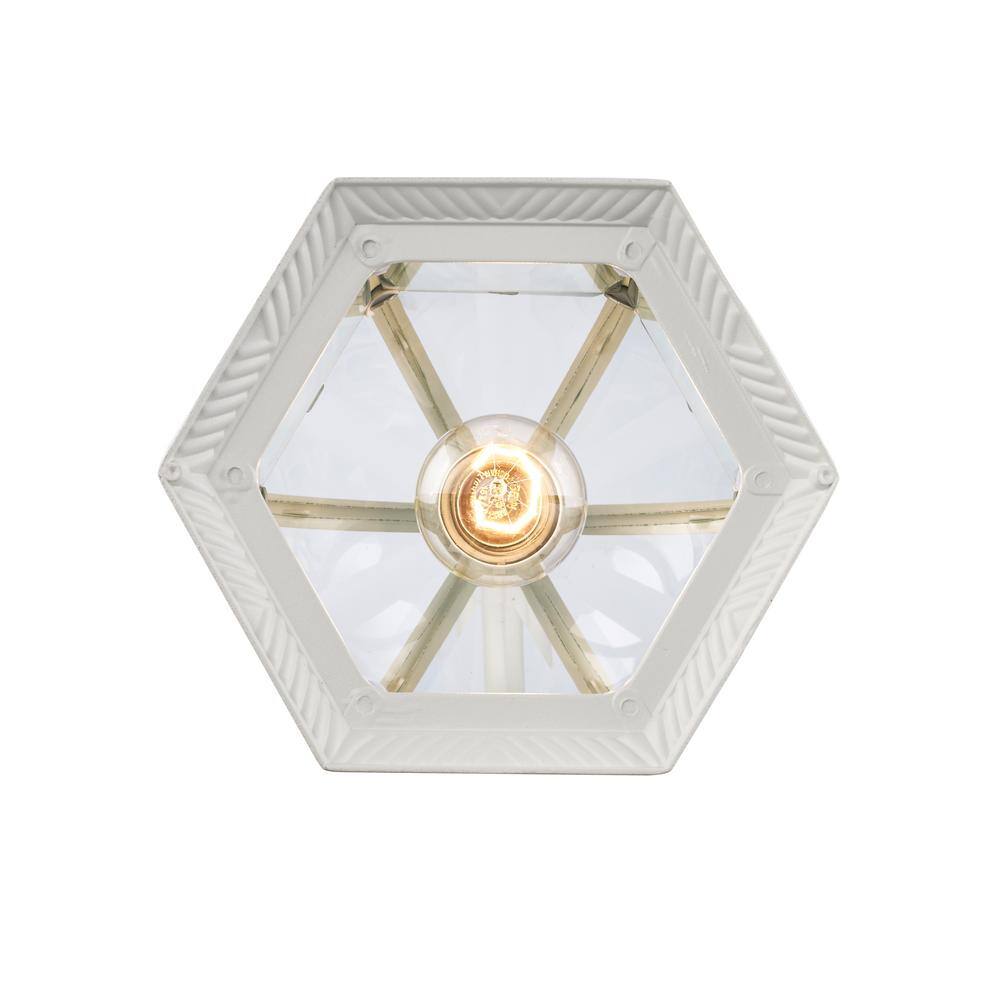 Bel Air Lighting Wentworth 1-Light Small White Outdoor Wall Light Fixture with Clear Glass 4181 WH