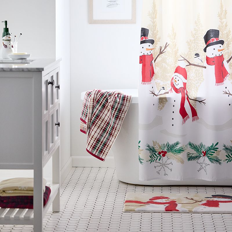 St. Nicholas Square Yuletide Snowman Shower Curtain