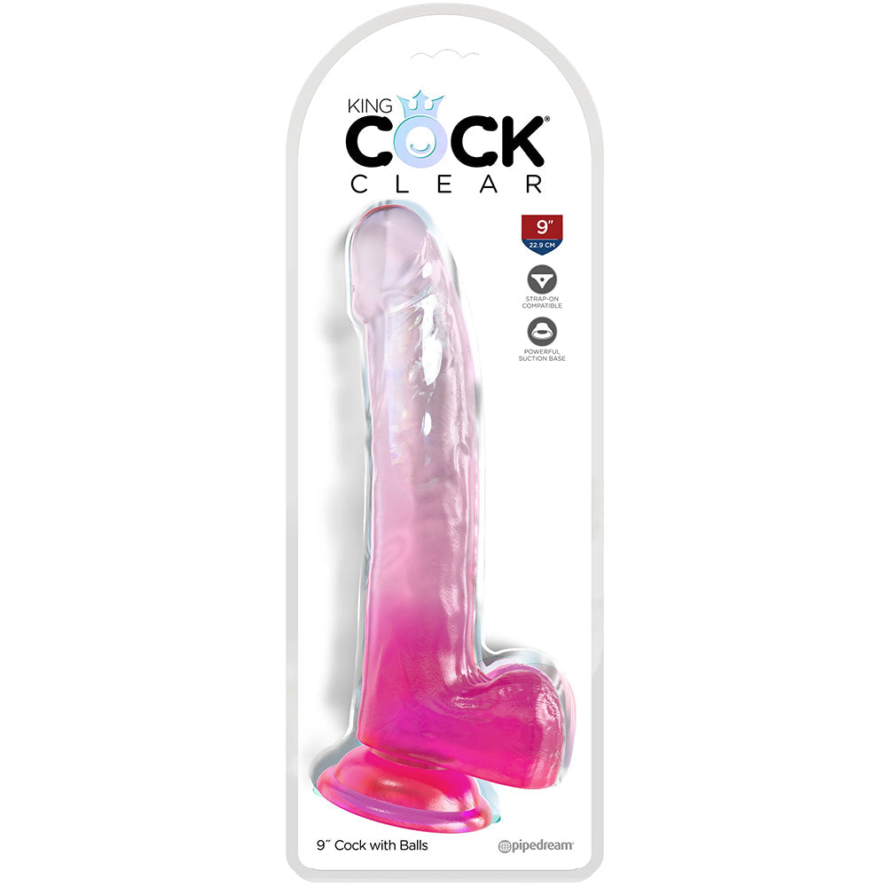 King Cock 9 Inch Ballsy Dildo in Pink