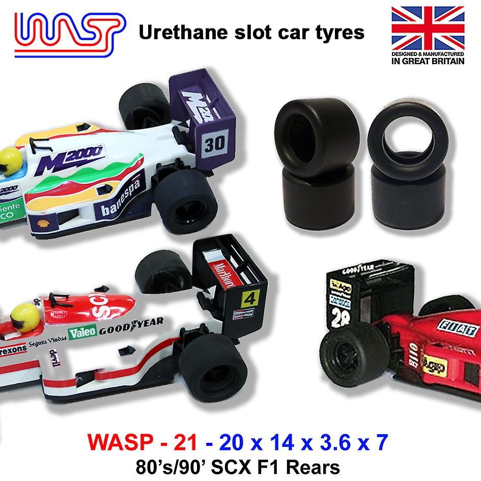 Urethane Slot Car Tyres x 4 Wasp 21 20 x 14 x 3.6 x 7 SCX GT Large