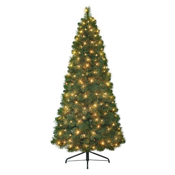 Puleo International 6.5 ft. Prelit Wall Half Tree