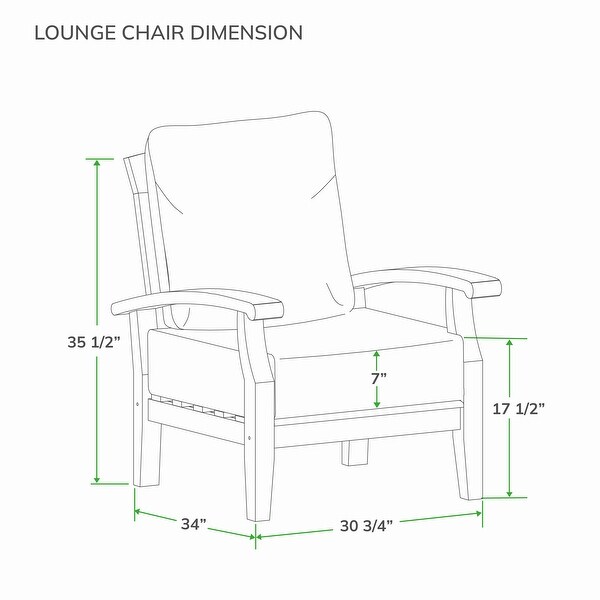 Cambridge Casual Leon Teak Patio Club Chair with Cushion