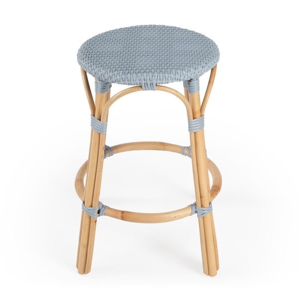 Offex Tobias Transitional Twilight Blue Round Backless Counter Stool - 16