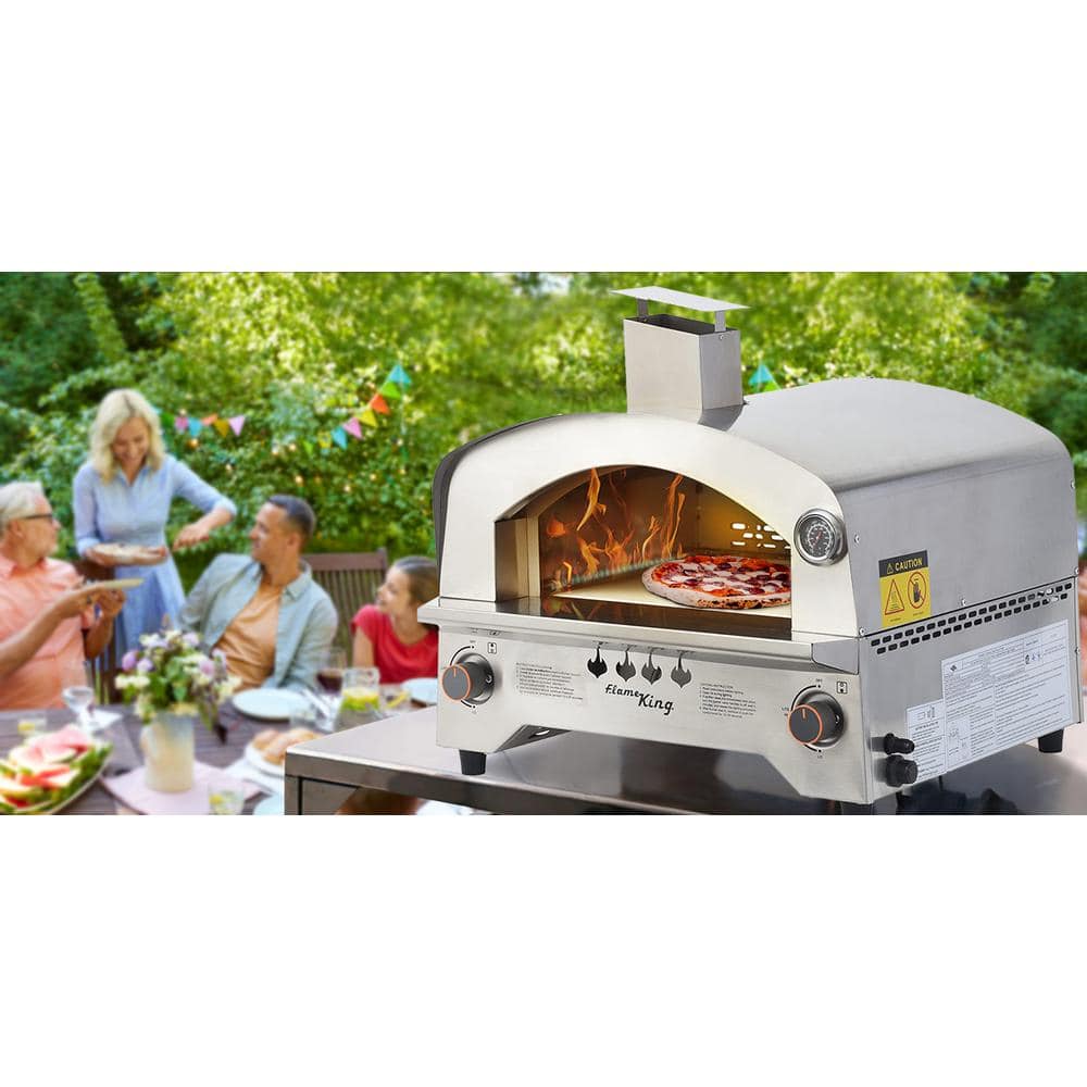 Flame King Multi-Function Propane Pizza Oven with 13 in. Pizza Stone YSN-SSPZG