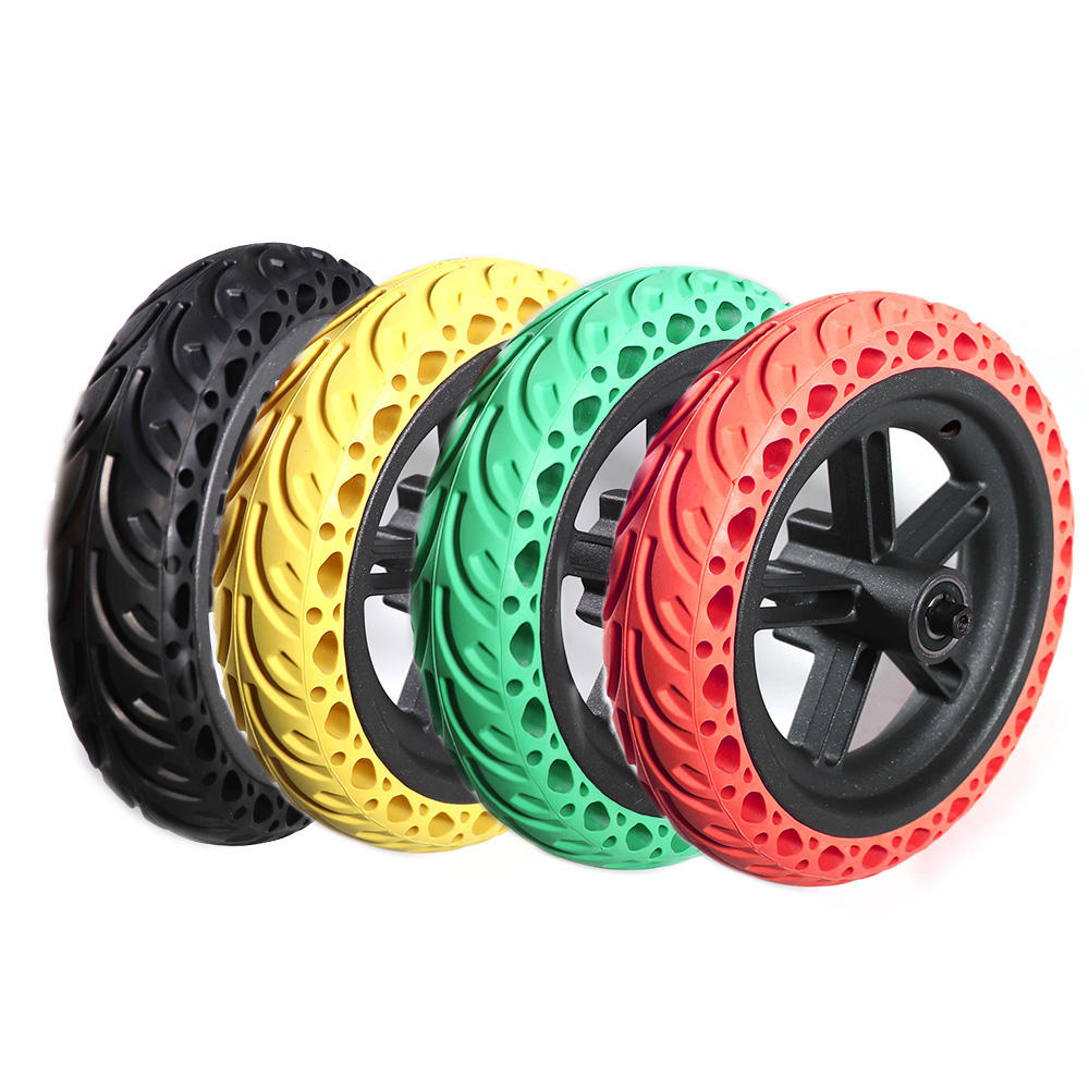 New Image Explosion Proof Electric Scooter Wheel Solid Tire Hub Set Replacement For Xiaomi Mi M365 Electric Scooter