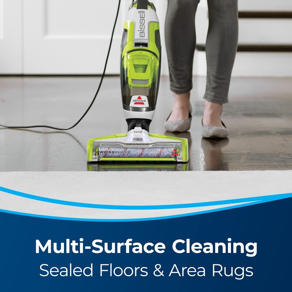 CrossWave Floor and Area Rug Cleaner  Wet Dry Vacuum with Bonus Brush Roll and Extra Filter  Green