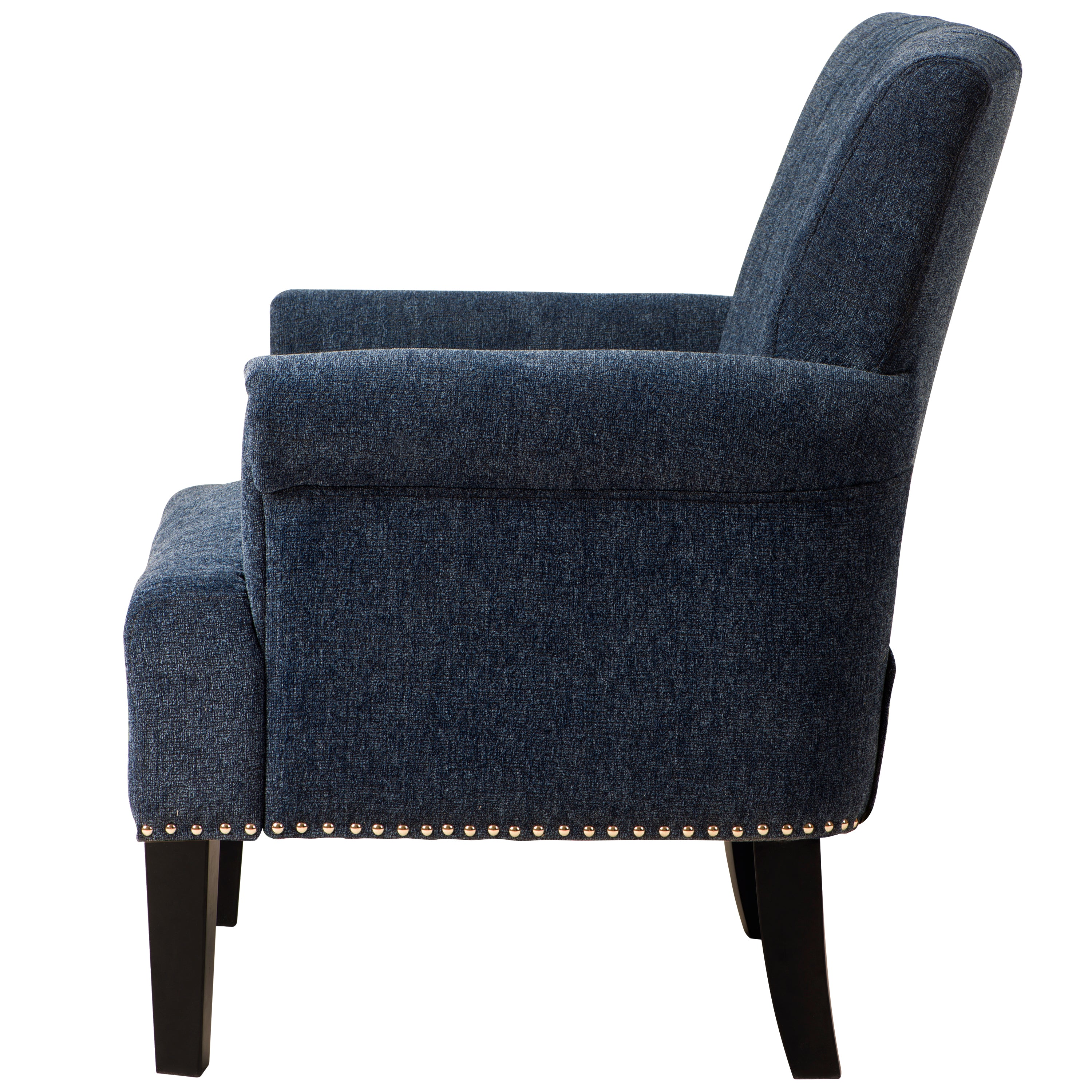 Upholstered Chair Polyester Armchair with Rivet Tufted, Accent Chairs for Bedroom and Living Room