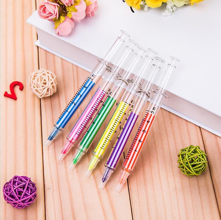 Syringe Pens Ballpoint Gel Pens: Retractable Fun Novelty Pen Black Ink Pens For Nurses Nursing Student School Supplies Stocking Stuffers Random Color