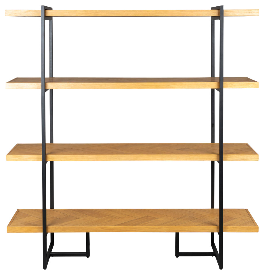 Wooden Herringbone Shelf  Dutchbone Class  Brown   Industrial   Bookcases   by Oroa   Distinctive Furniture  Houzz