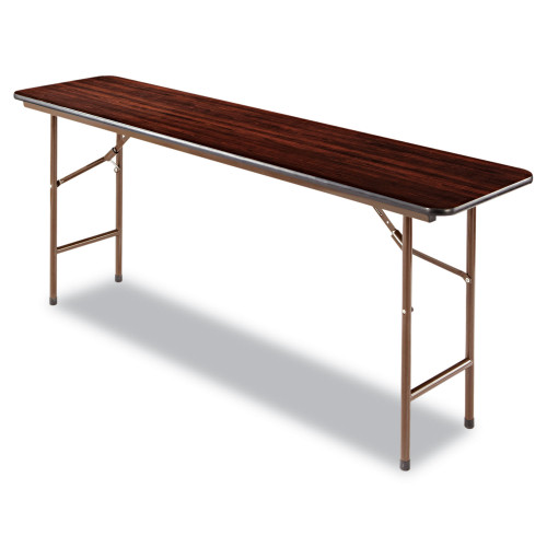 Alera Wood Folding Table， Rectangular， 71.88w x 17.75d x 29.13h， Mahogany (FT727218MY)