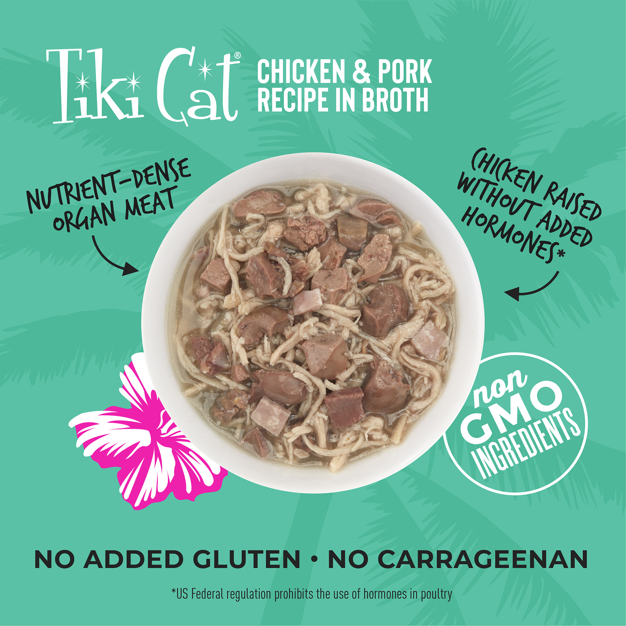 Tiki Cat After Dark Chicken  Pork Wet Food， 5.5 oz.， Case of 8