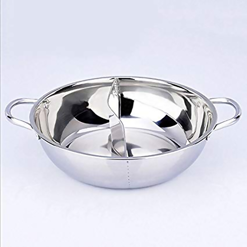 Dual Sided Stainless Steel Hot Pot Yuanyang Pot Shabu Shabu Yin Yang Chafing Dish Cookware Sale 8430