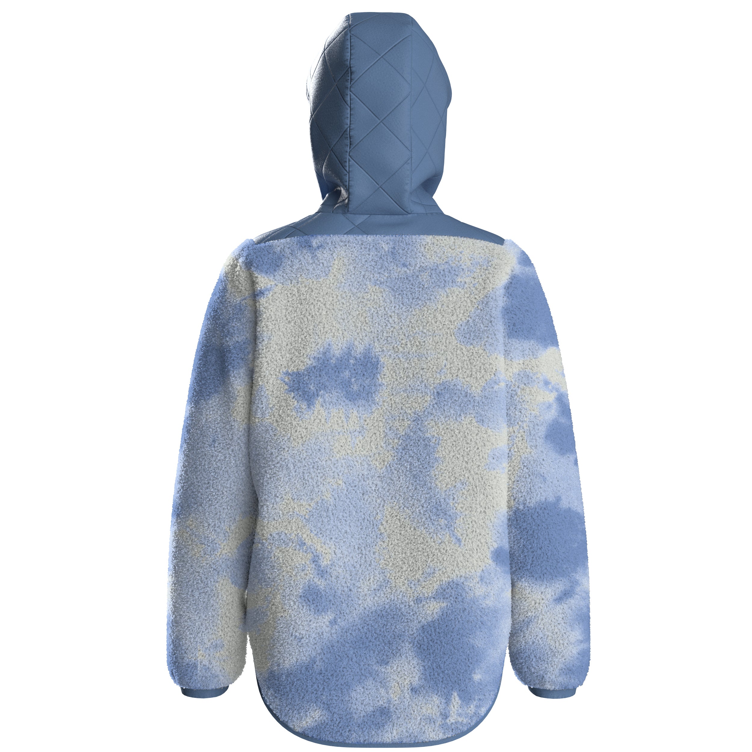 Juana Recycled Polar Hooded Fleece - Tie Dye Cornflower