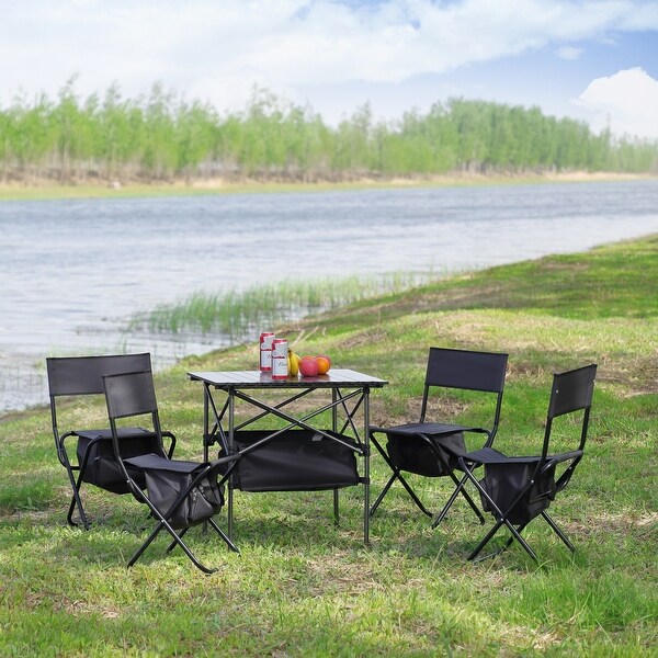 Set of 5，Folding Outdoor Table and Chairs Set for Indoor，Outdoor Camping，Picnics，Beach，Backyard，BBQ，Party，Patio