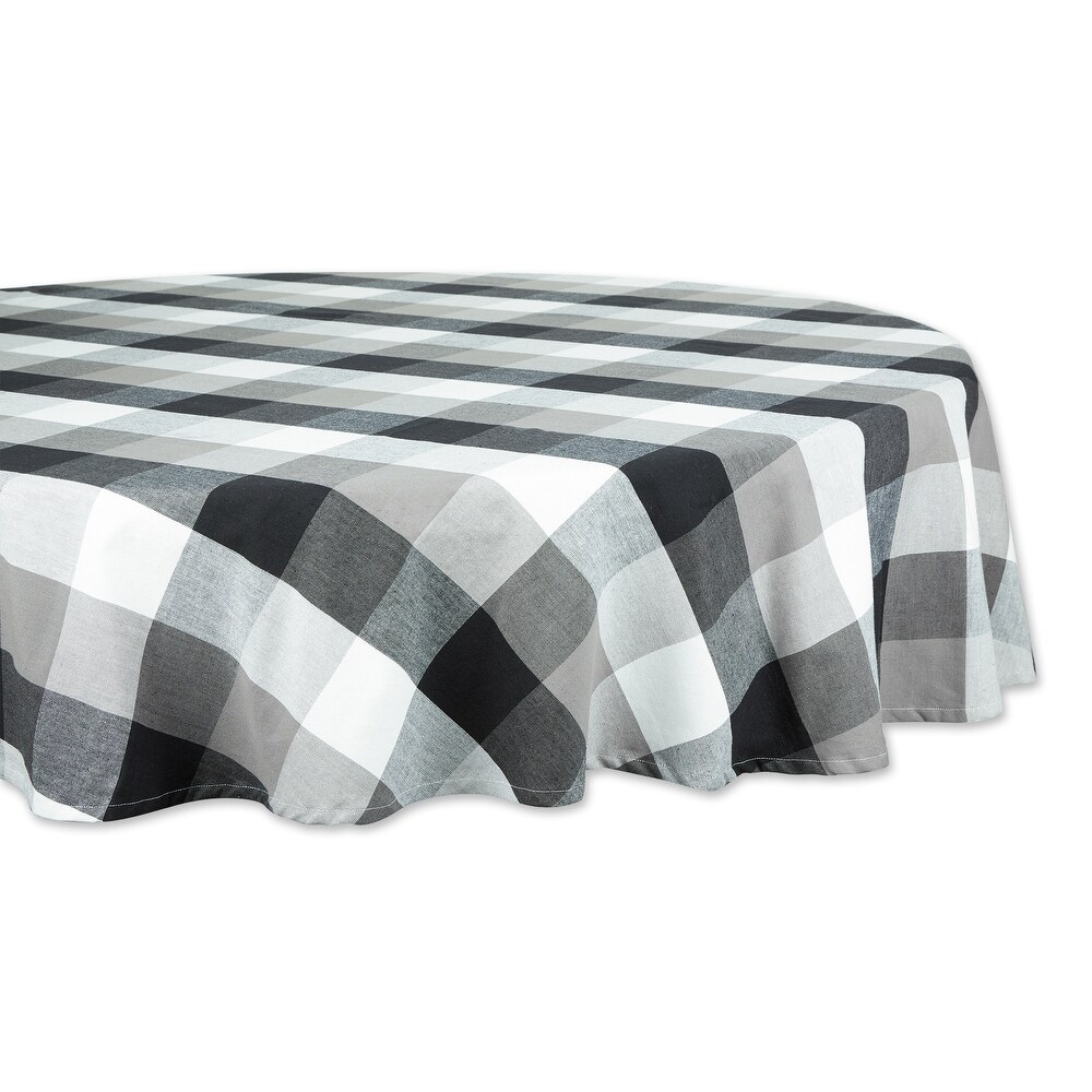 DII Tri Color Check Tablecloth 70 Round