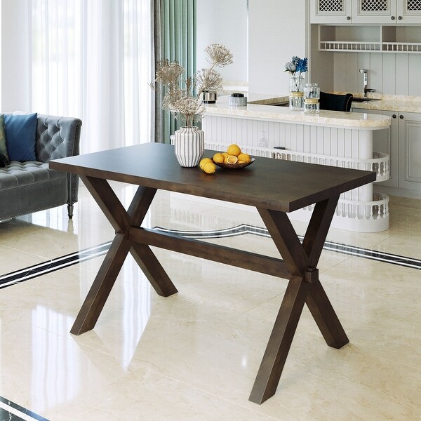 Wood X-shape Legs Kitchen Dining Table for Small Places