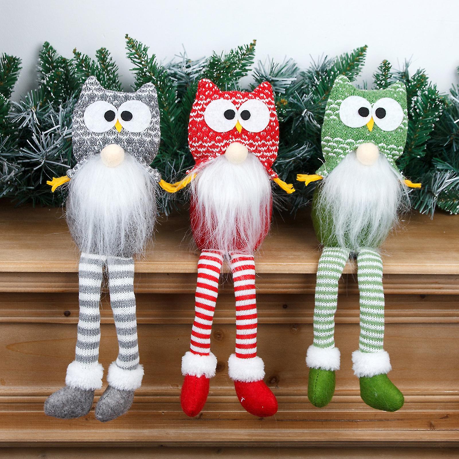 Christmas Doll Cartoon Owl Long-legged Dwarf Dolls Faceless Dwarf Doll Desktop Stuffed Toy Decor