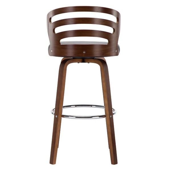 Porthos Home Cora Swivel Bar Stool - Beech Wood Legs and PU Leather Upholstery