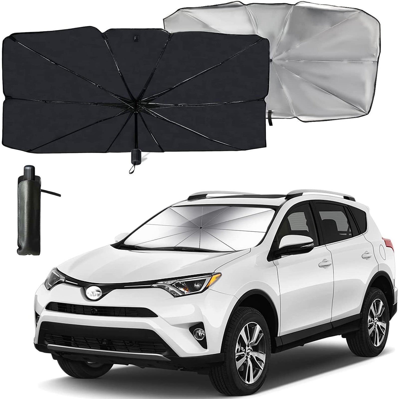 Car Model Car Sun Shade Protector Parasol Auto Front Window Sunshade Covers Car Windshield Pool Toys For Toddlers 1-3 Painted Silver A