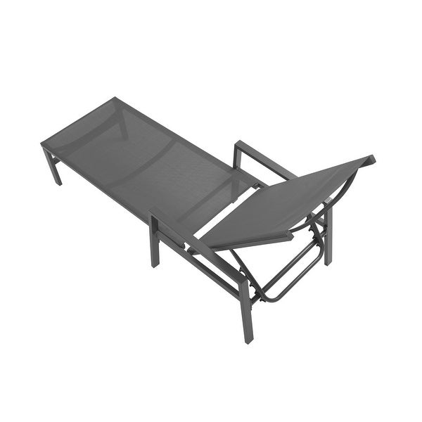 2 Pieces Set Patio Chaise Lounges with Armrests