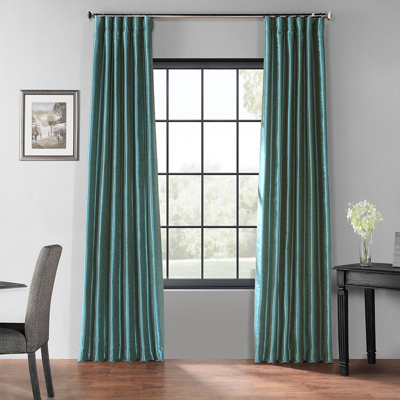 EFF Blackout Vintage Textured Faux Dupioni Window Curtain