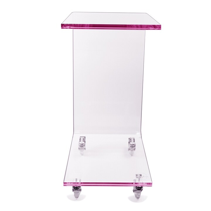 DesignStyles Acrylic C Table w/Wheels