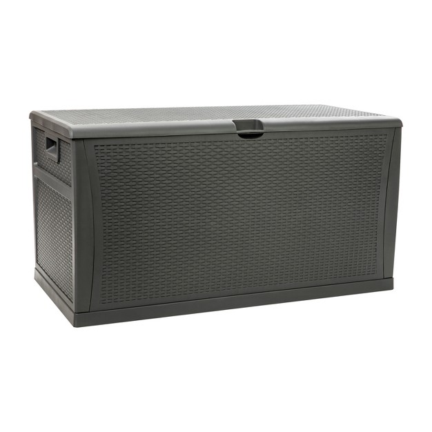 Flash Furniture 120 Gallon Plastic Deck Box Outdoor Waterproof Storage Box For Patio Cushions Garden Tools And Pool Toys