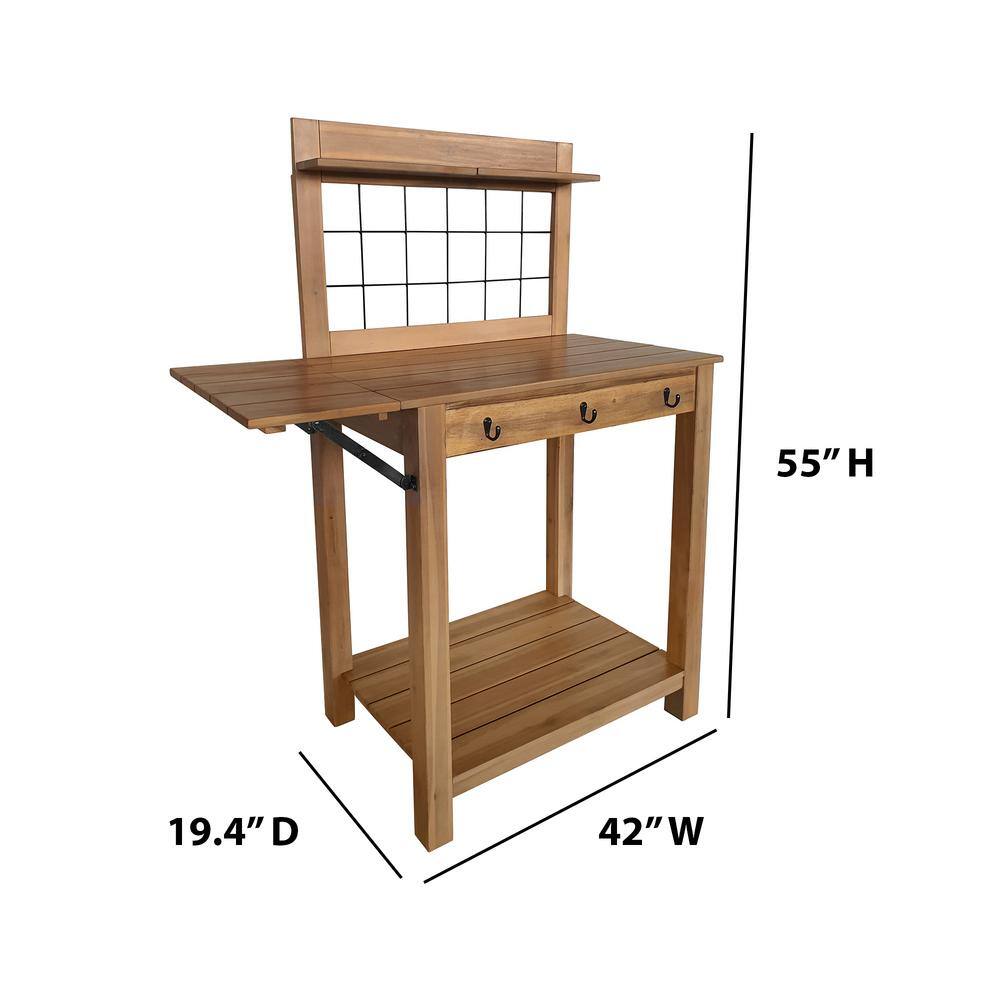 TK CLASSICS Outdoor Acacia Wood Potting Bench PB6985-QK690