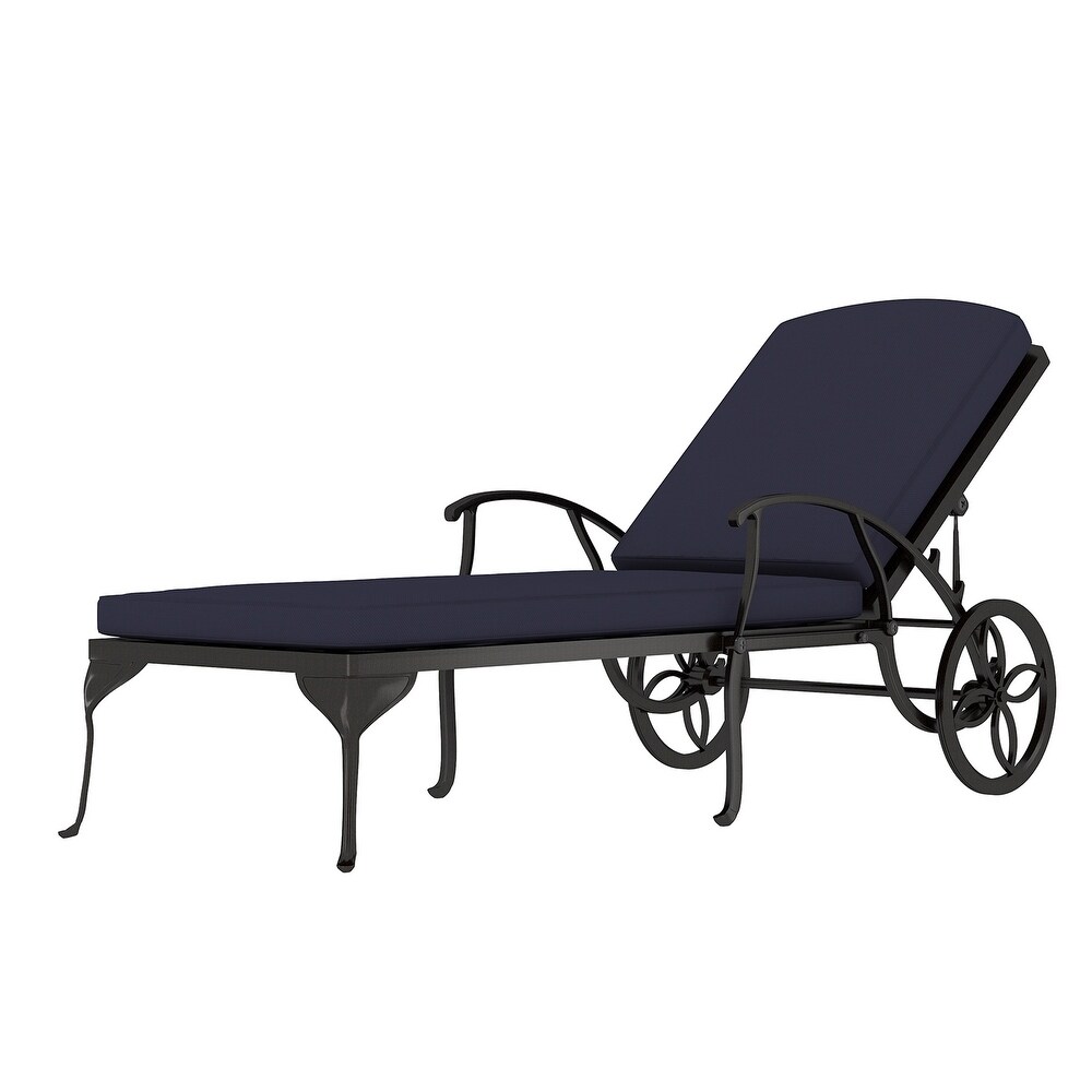 Clihome Antique Bronze Aluminum Reclining Outdoor Chaise Lounge