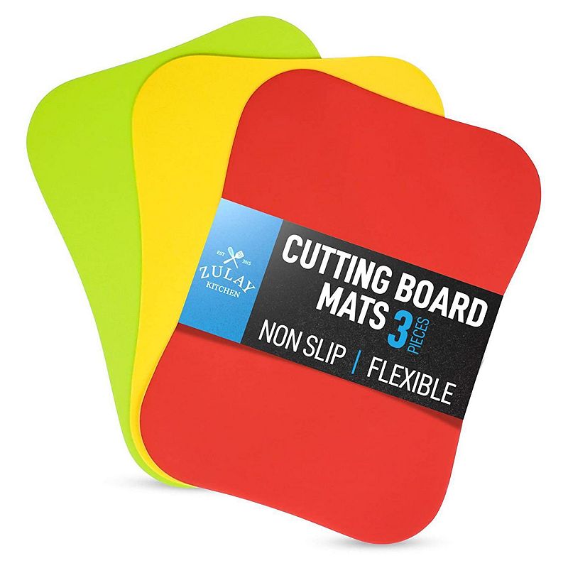 Curved Edge Flexible Cutting Board Mats - Set of 3