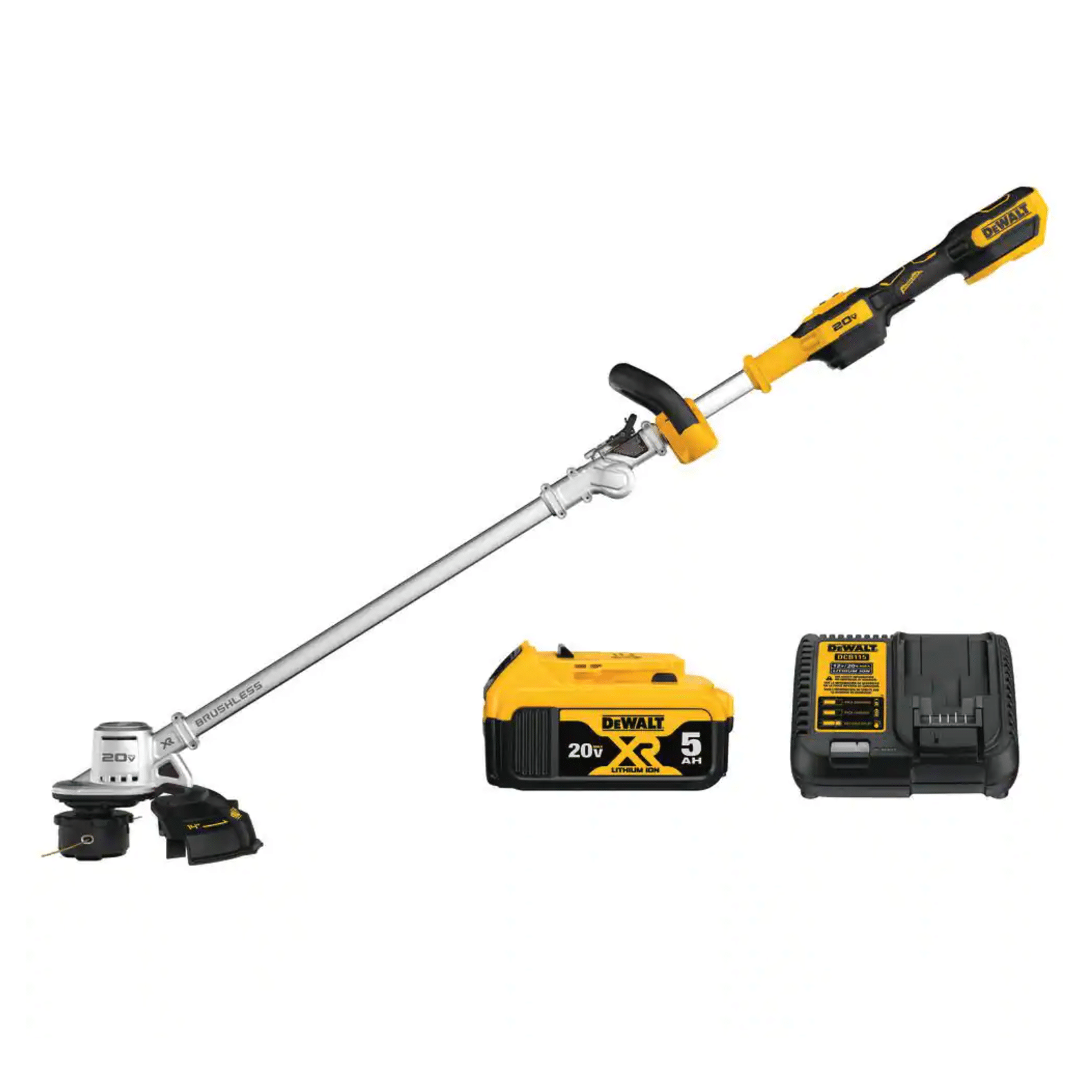 Dewalt 20v Max Lithium-Ion Brushless Cordless String Trimmer with (1) 5.0Ah Battery and Charger Included (DCST922P1)