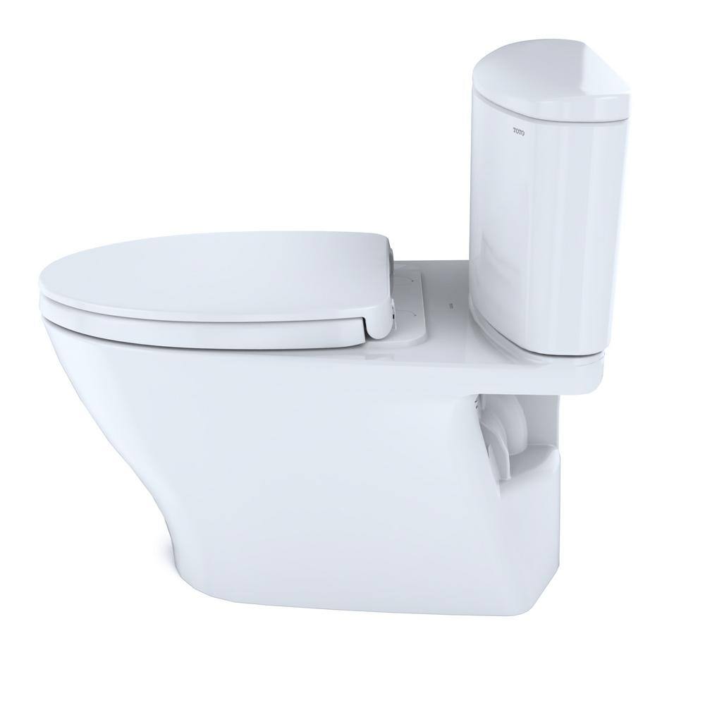 TOTO Nexus 2-Piece 1.28 GPF Single Flush Elongated ADA Comfort Height Toilet with CEFIONTECT in Cotton White Seat Included MS442124CEFG#01