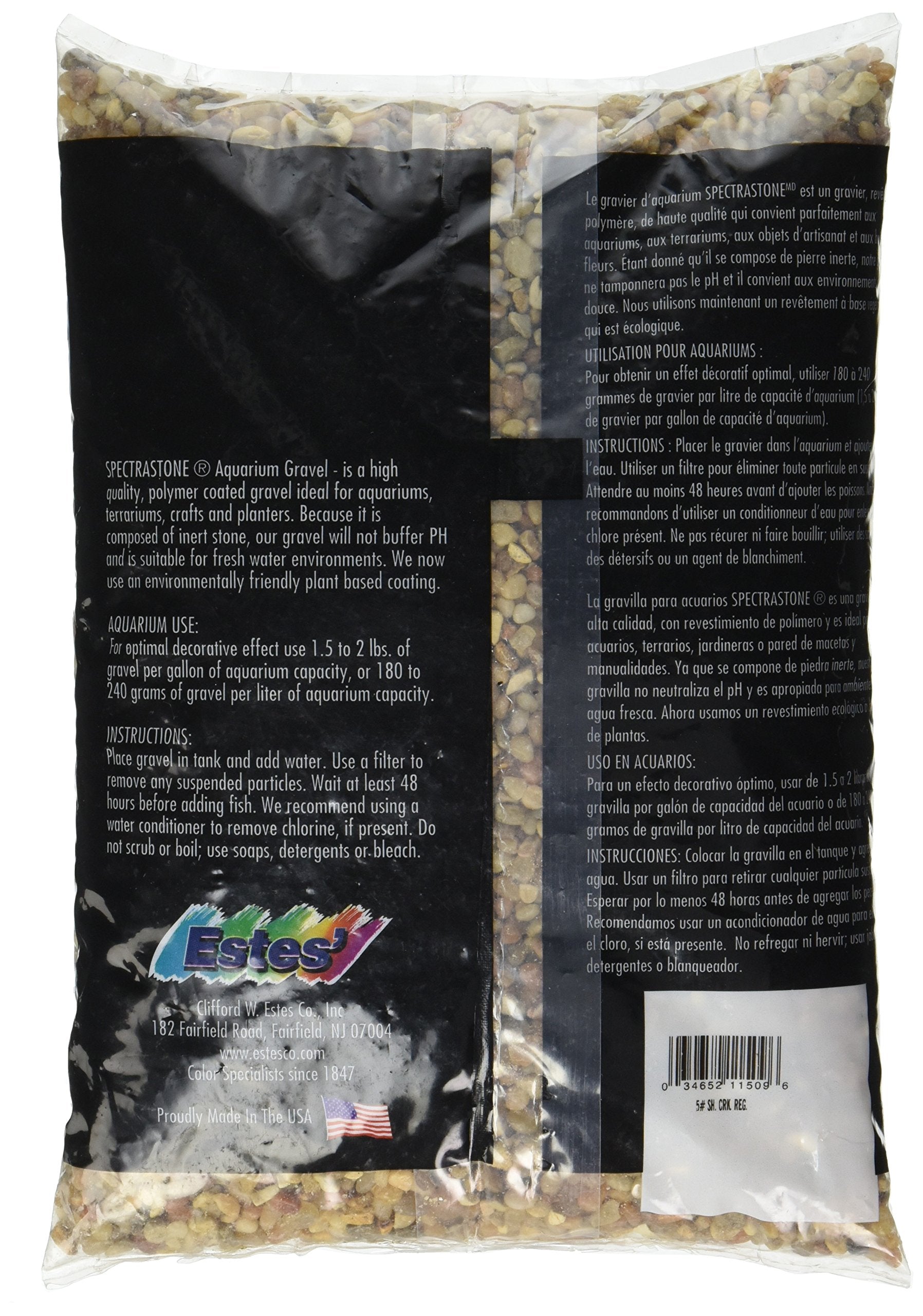 Spectrastone Shallow Creek Premium Fish Gravel for Freshwater Aquariums， 5-Pound Bag