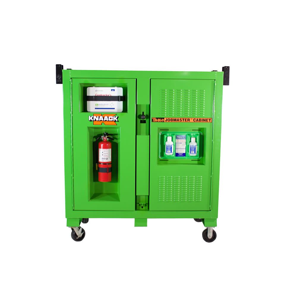 Safety Kage™ Cabinet， 59.4 cu ft， with hooks， shelves， and cubby holes. ;