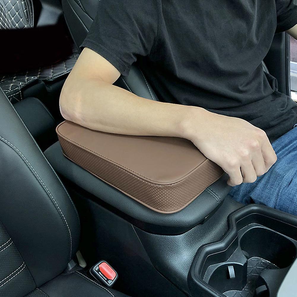 Universal Car Armrest Pad Leather Soft Thicken Heighten Auto Vehicles Center Console Cover Armrest Seat Box Protector Cushion For Suvs Trucks Cars Red